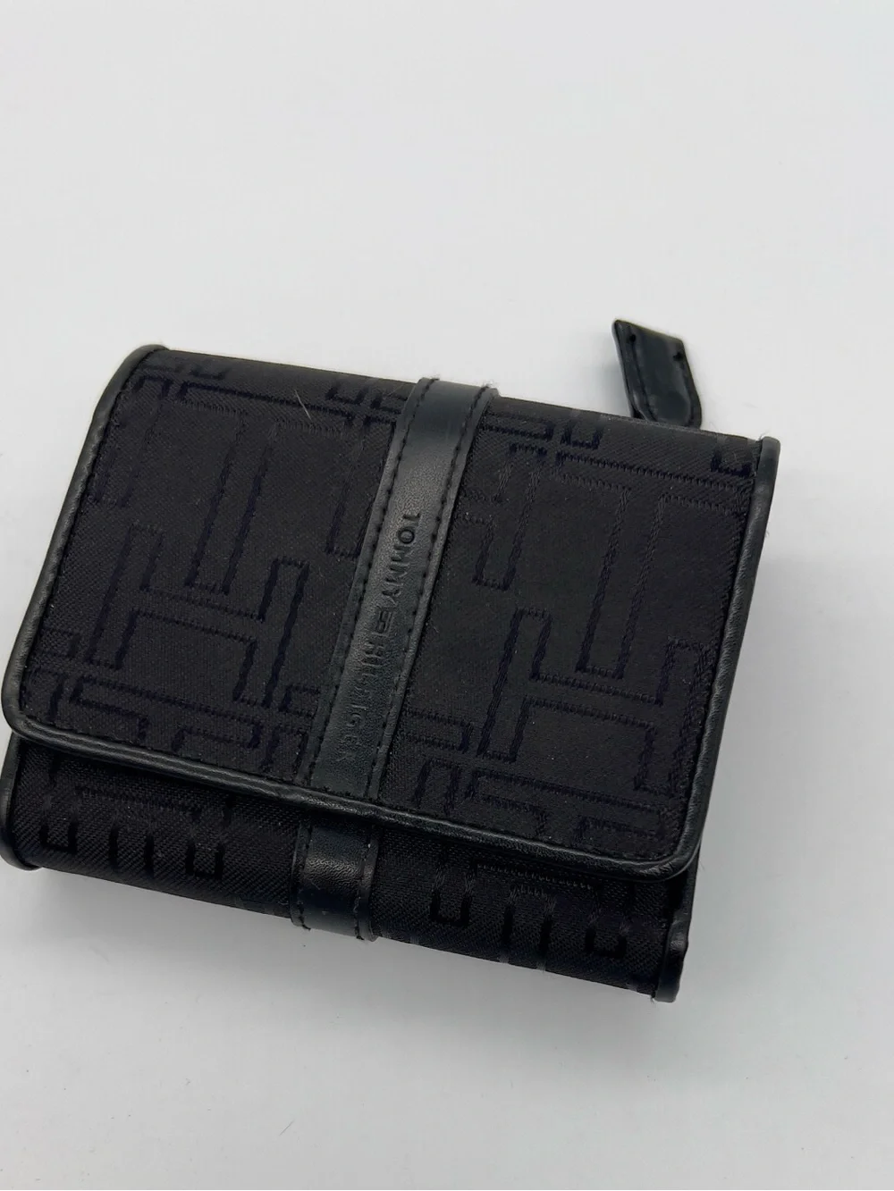 Tommy Hilfiger Black Jacquard Trifold Wallet